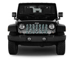 Platinum Teal White Leopard Print Grille Insert