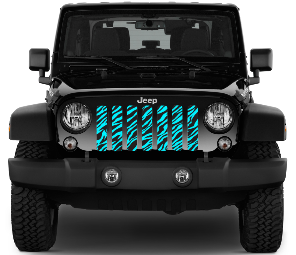 Teal Zebra Print Grille Insert