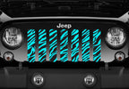 Platinum Teal Zebra Print Grille Insert
