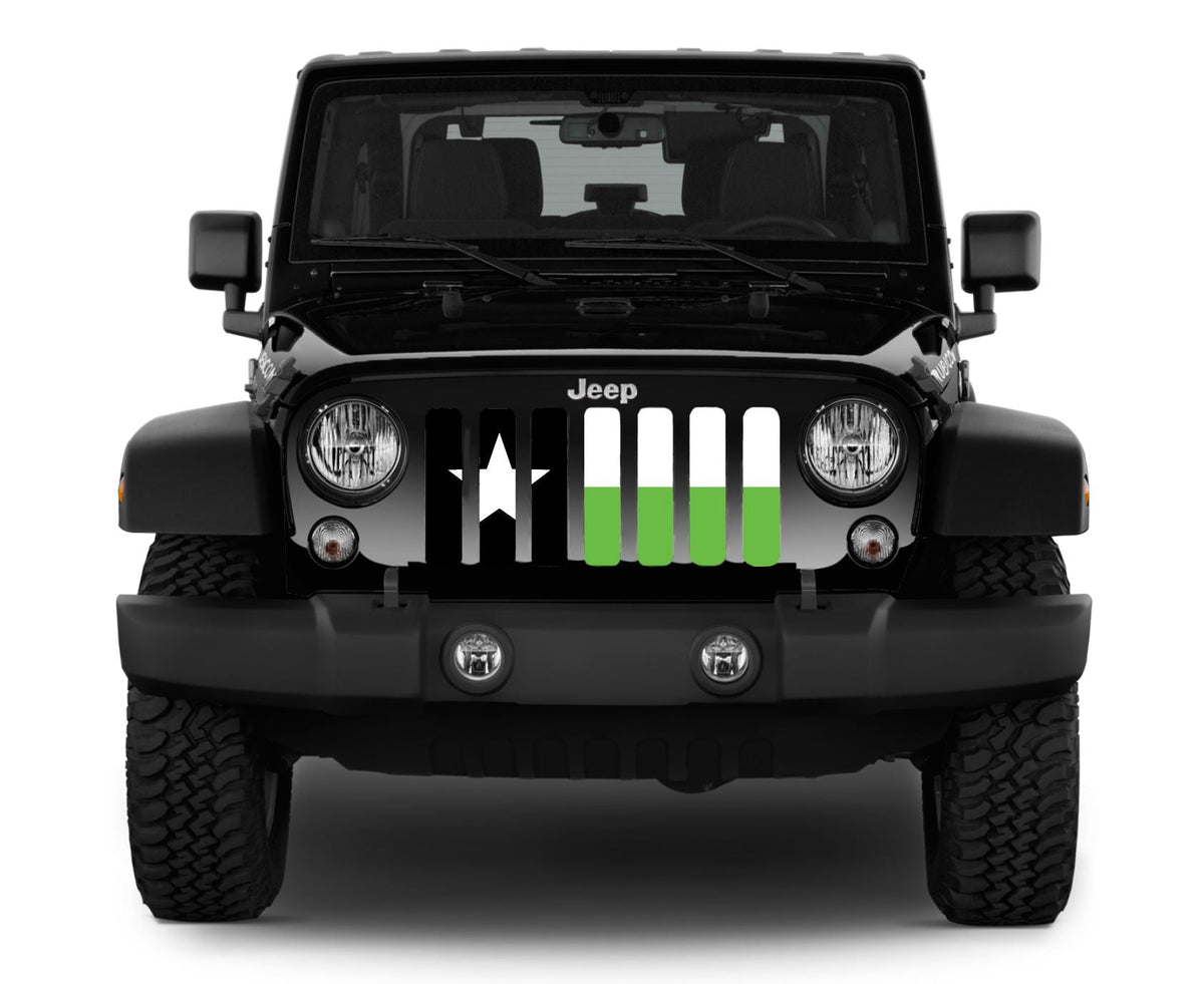 Texas Lime State Flag Grille Insert
