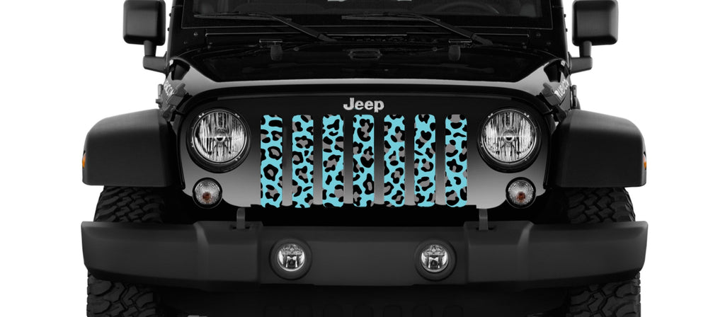 Turquoise Leopard Print Grille Insert