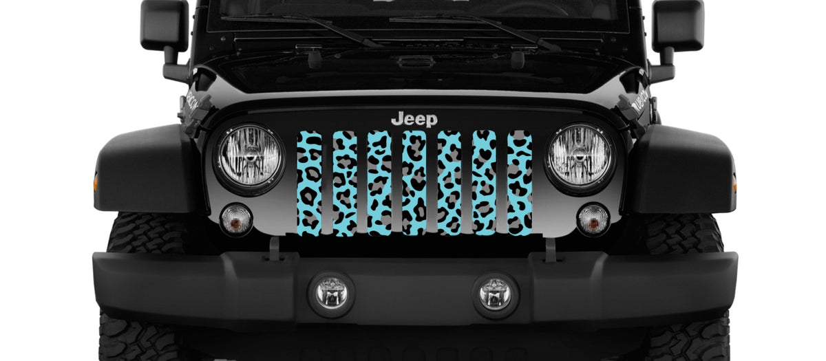 Turquoise Leopard Print Grille Insert
