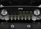 Green Digi Military Camo American Flag Grille Insert