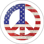 Vintage Peace Sign White Rim Spare Tire Cover