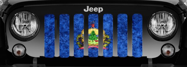 Vermont Grunge State Flag Grille Insert