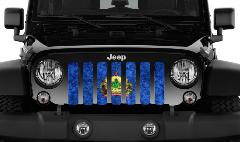 Vermont Grunge State Flag Grille Insert