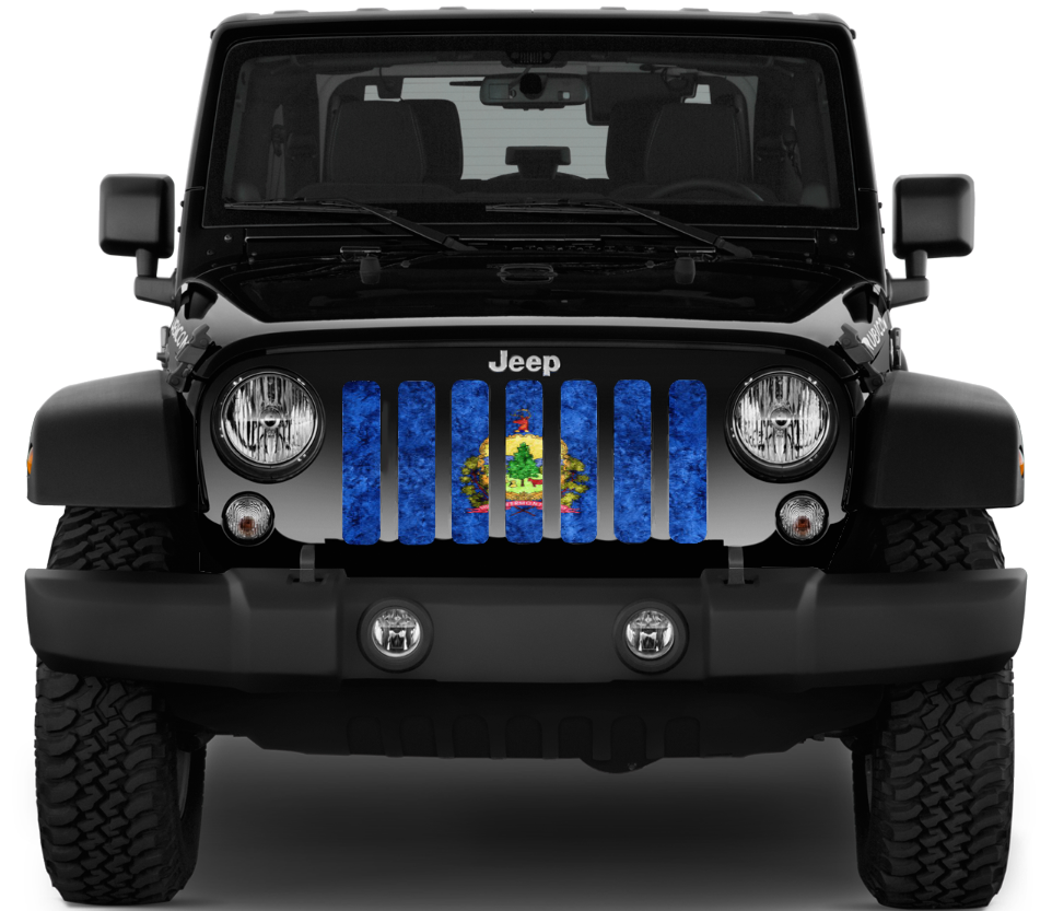 Vermont Grunge State Flag Grille Insert