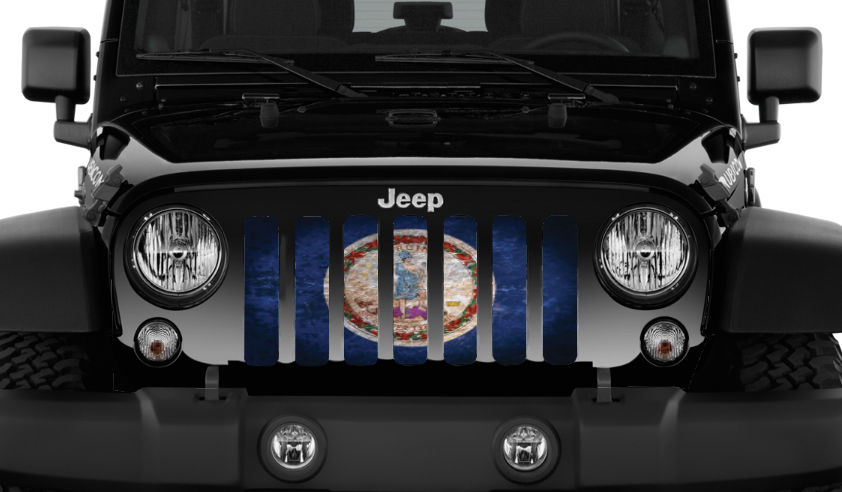Virginia Grunge State Flag Grille Insert