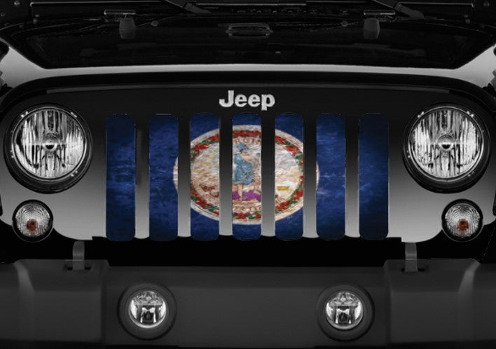 Virginia Grunge State Flag Grille Insert