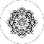 White Mandala White Rim Spare Tire Cover