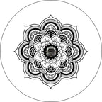 White Mandala White Rim Spare Tire Cover