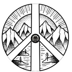 White Vinyl Mountain Peace Sign Spare Tire Cover