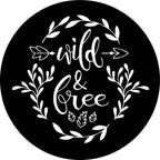 Wild & Free Floral With Arrow Black Spare Tire Cover