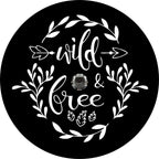 Wild & Free Floral With Arrow Black Spare Tire Cover