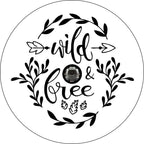 Wild & Free Floral With Arrow White Spare Tire Cover