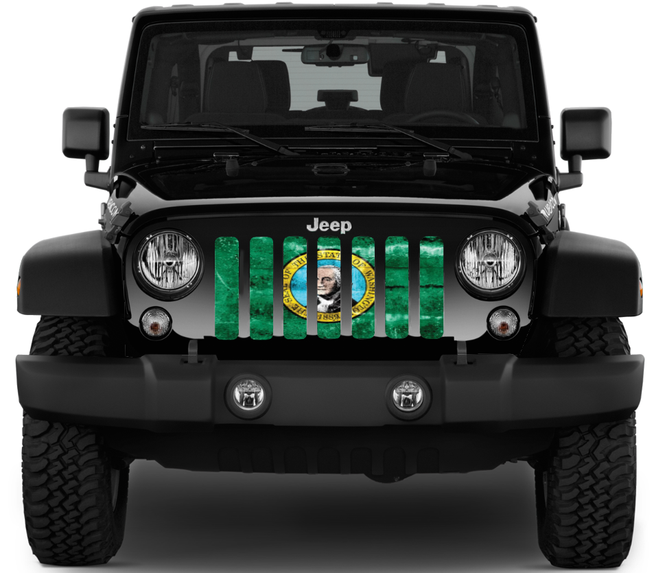 Washington Grunge State Flag Grille Insert