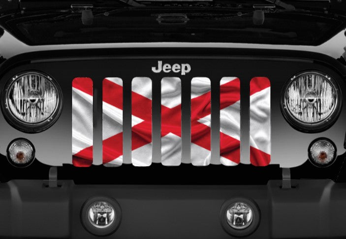 Waving Alabama State Flag Grille Insert