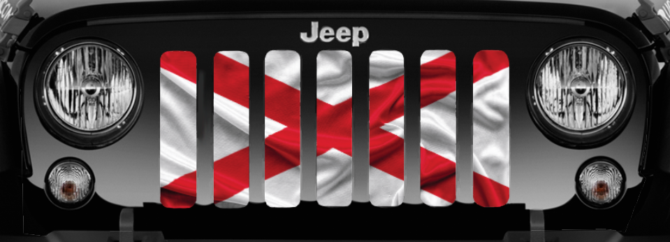 Waving Alabama State Flag Grille Insert