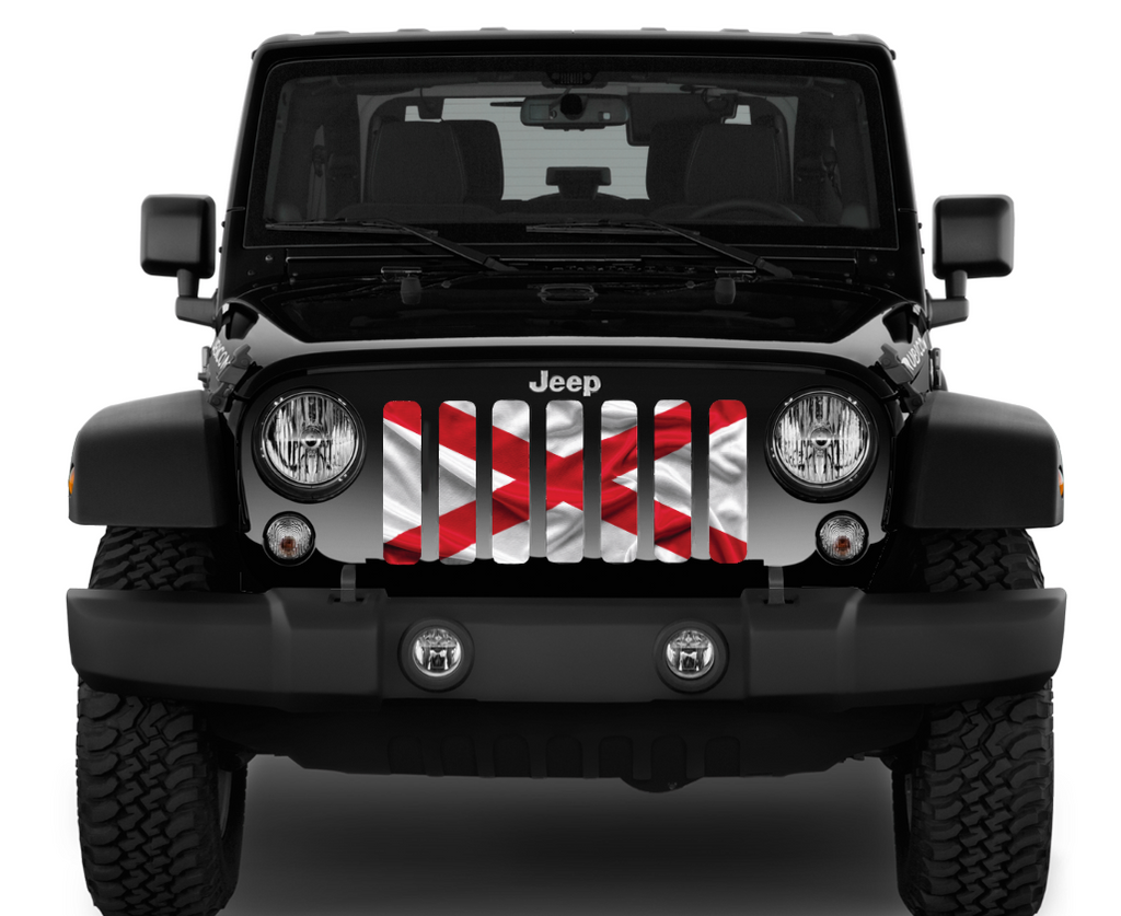 Waving Alabama State Flag Grille Insert