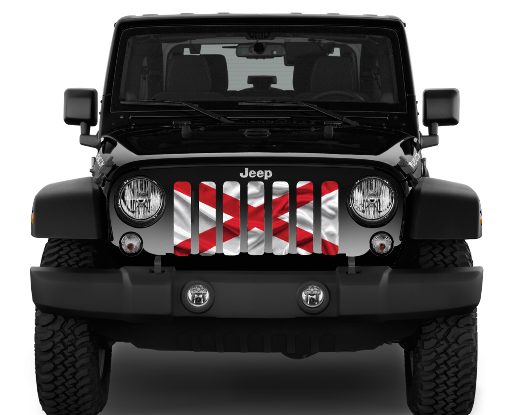 Waving Alabama State Flag Grille Insert