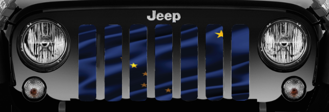 Waving Alaska State Flag Grille Insert