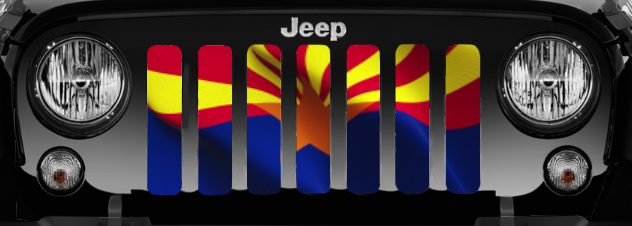 Waving Arizona State Flag Grille Insert