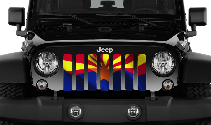 Waving Arizona State Flag Grille Insert