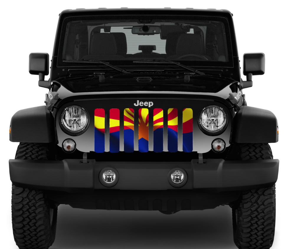 Waving Arizona State Flag Grille Insert