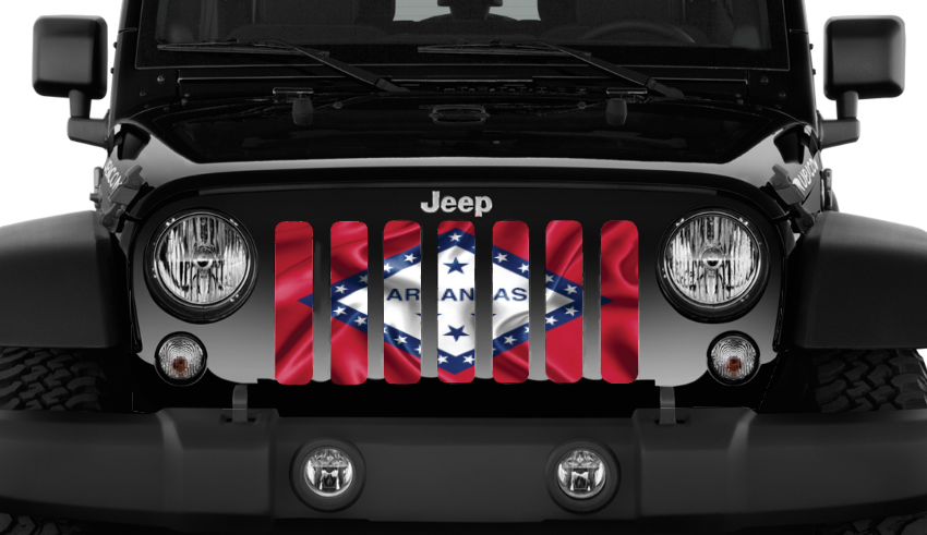 Waving Arkansas State Flag Grille Insert