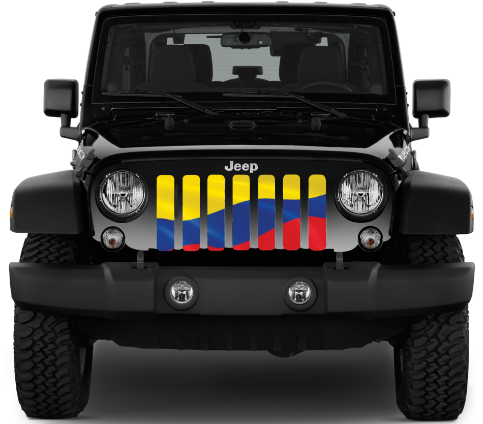 Waving Columbian Flag Grille Insert
