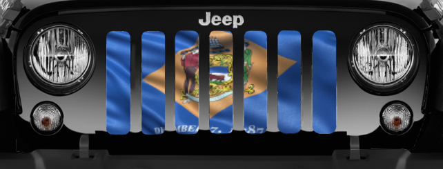 Waving Delaware State Flag Grille Insert