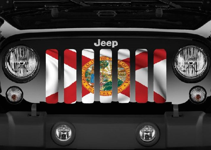 Waving Florida State Flag Grille Insert