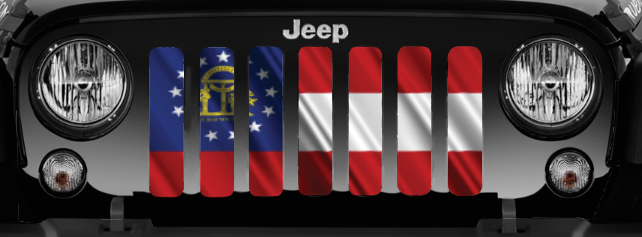 Waving Georgia State Flag Grille Insert