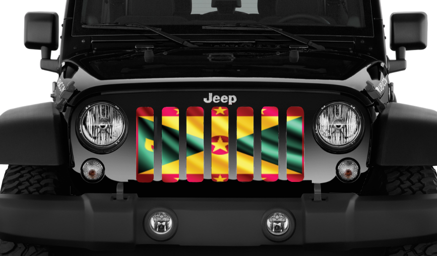 Waving Grenada Flag Grille Insert