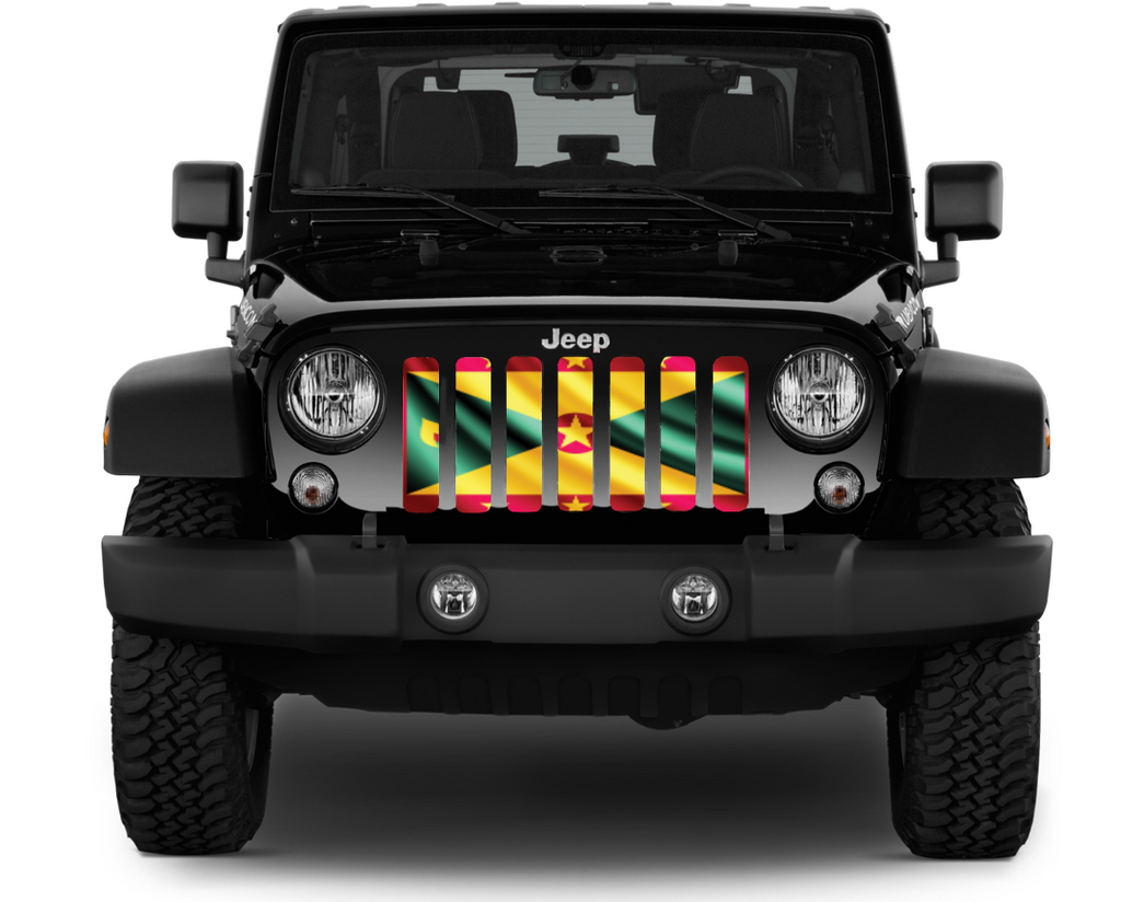 Waving Grenada Flag Grille Insert