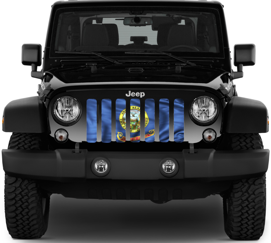 Waving Idaho State Flag Grille Insert