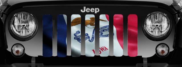 Waving Iowa State Flag Grille Insert