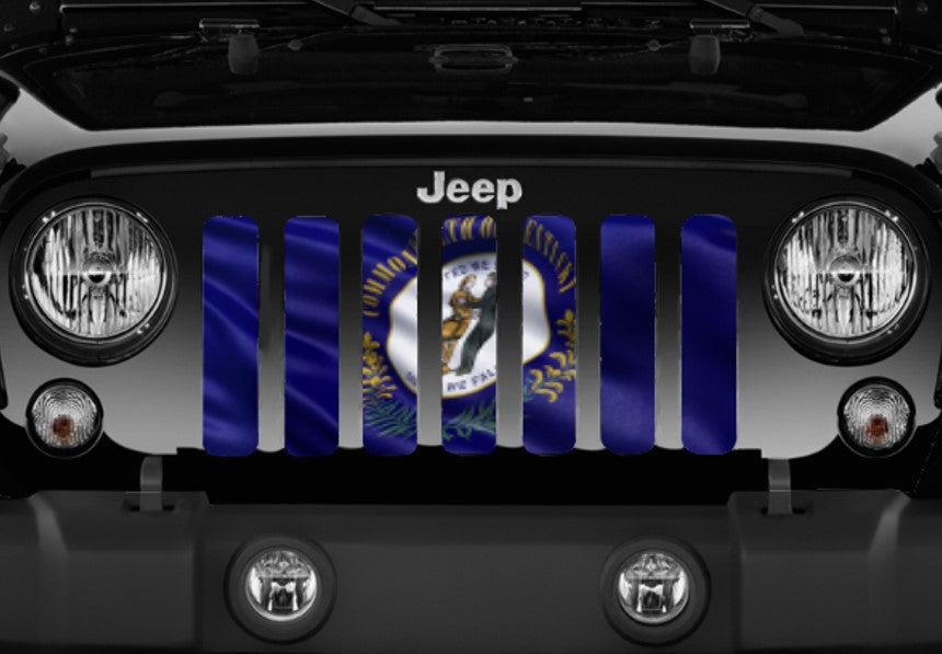 Waving Kentucky State Flag Grille Insert