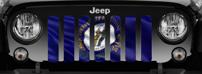 Waving Kentucky State Flag Grille Insert