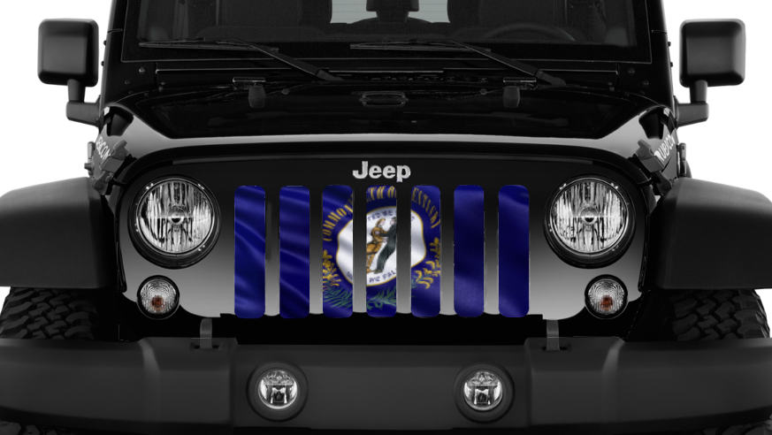 Waving Kentucky State Flag Grille Insert