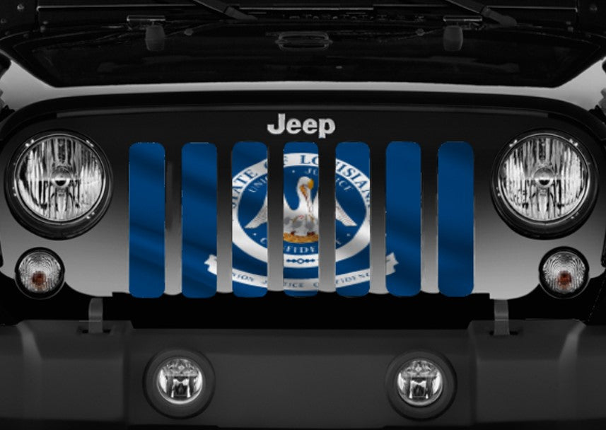 Waving Louisiana State Flag Grille Insert