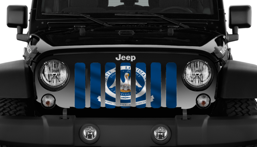Waving Louisiana State Flag Grille Insert