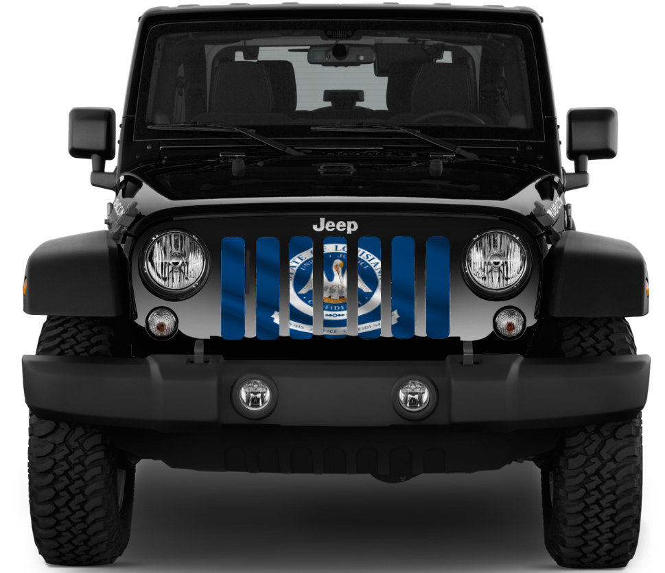 Waving Louisiana State Flag Grille Insert