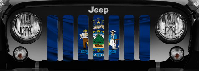Waving Maine State Flag Grille Insert