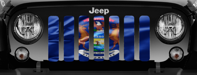 Waving Michigan State Flag Grille Insert
