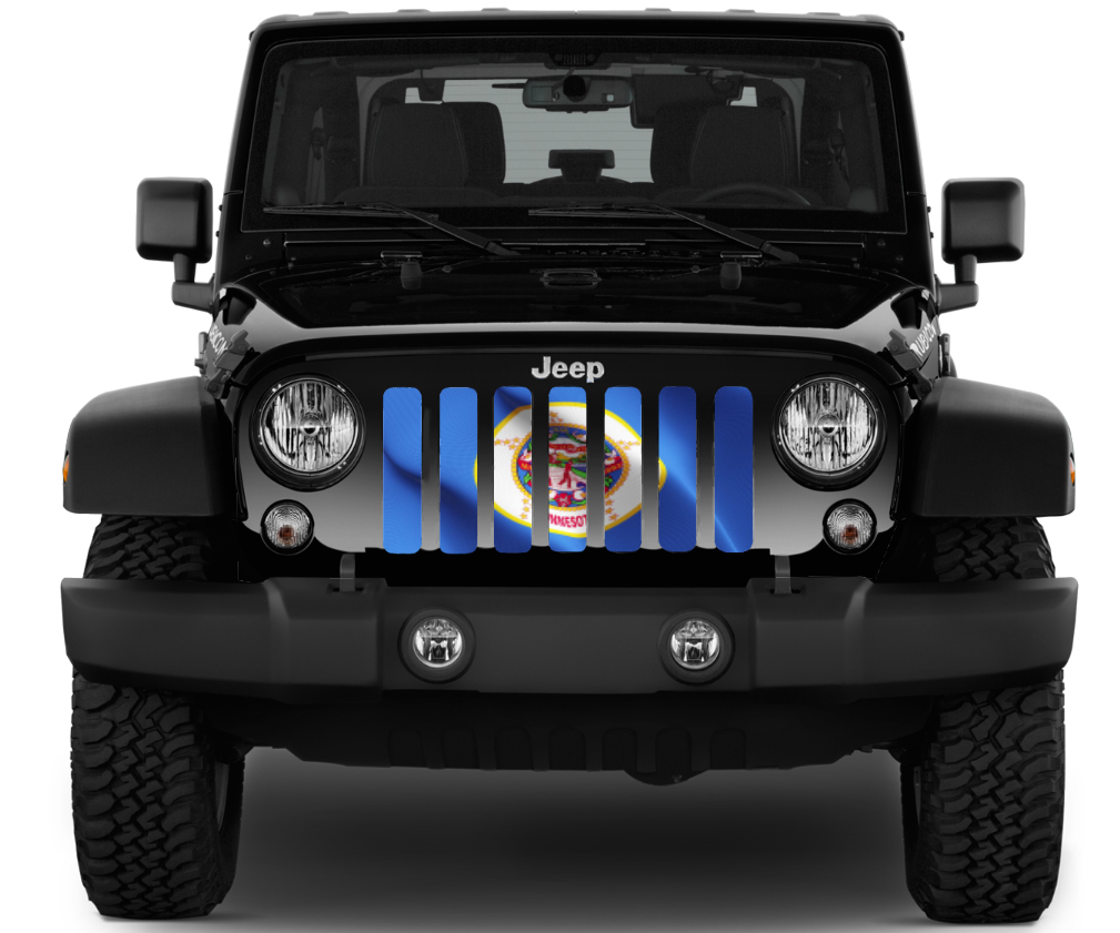Waving Minnesota State Flag Grille Insert