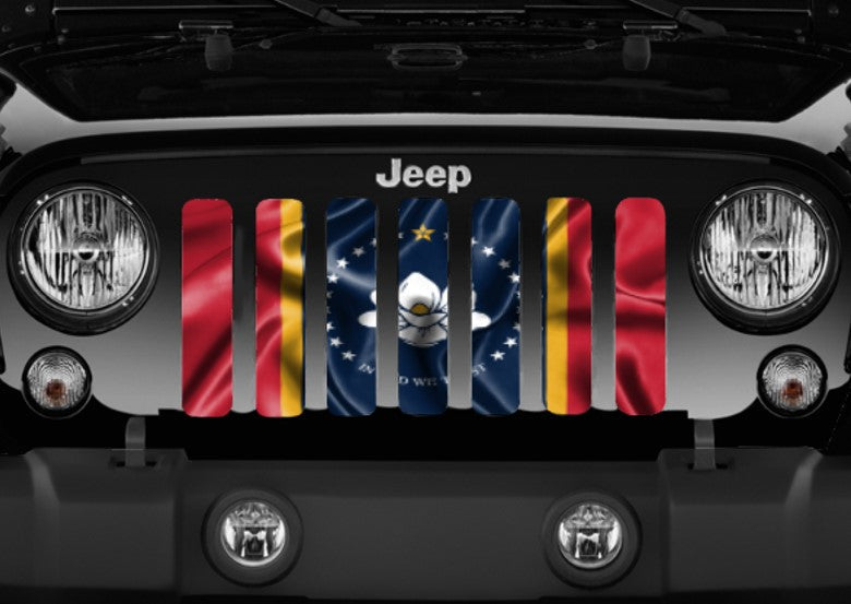 Waving Mississippi State Flag Grille Insert