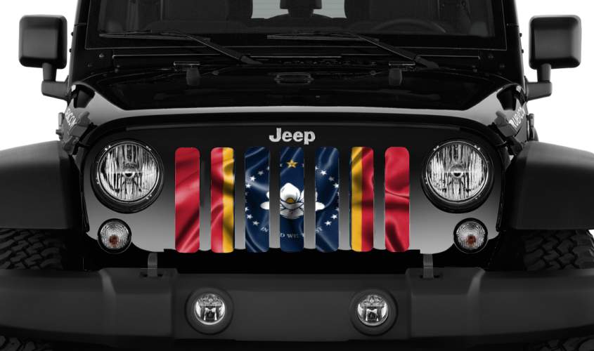 Waving Mississippi State Flag Grille Insert