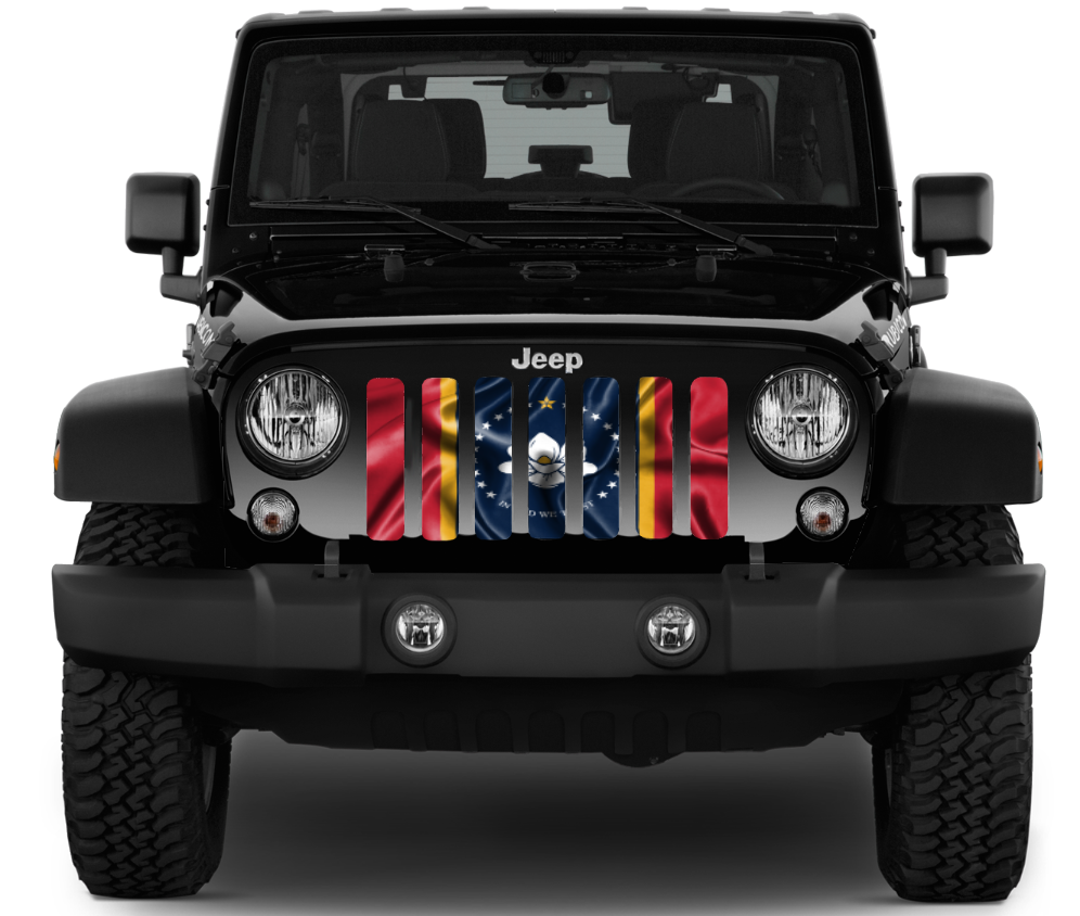 Waving Mississippi State Flag Grille Insert