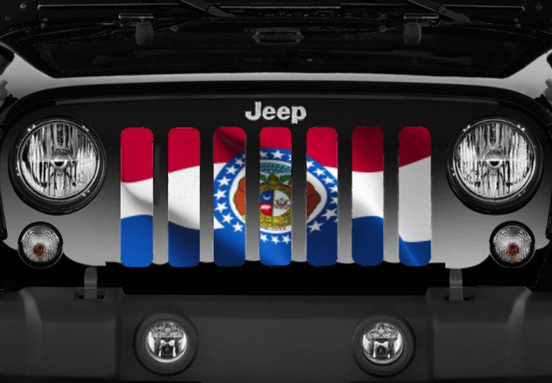 Waving Missouri State Flag Grille Insert